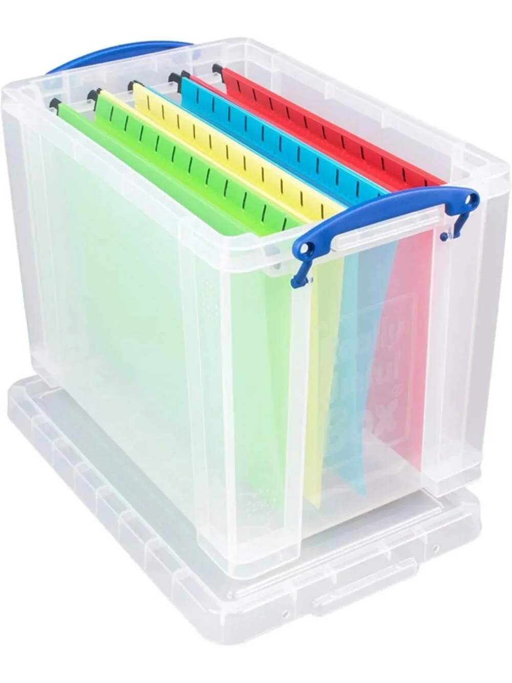 Clear Stackable Storage Bins with Snap Lid & Clip Lock Handles - 19L, 4 Pack